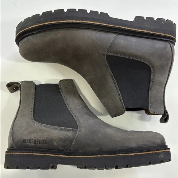 BIRKENSTOCK UNISEX STALON NUBUCK LEATHER GRAPHITE CHELSEA BOOT SZ 40 L9 M7 - Picture 2 of 7
